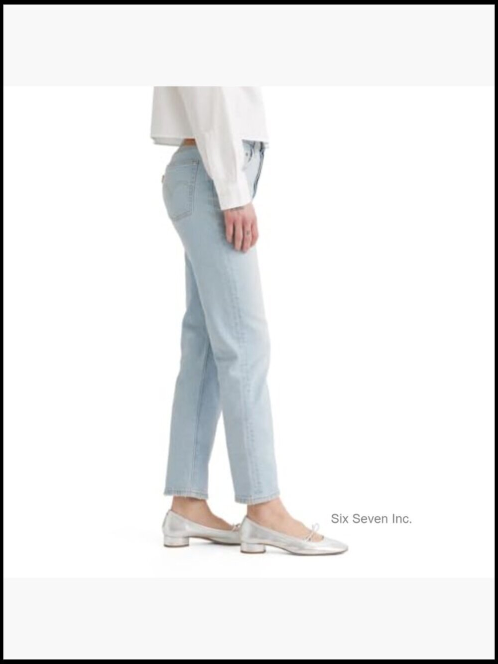 Womens 501 Crop Jeans High Rise Straight Leg Button Fly - Picture 3 of 3